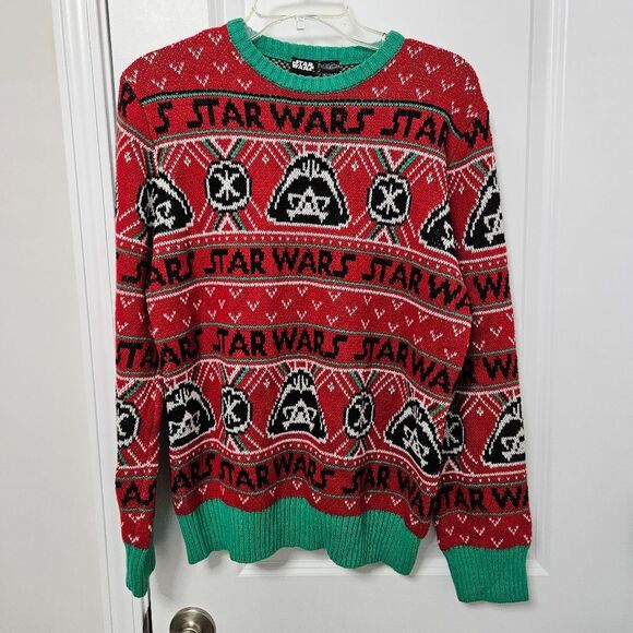 Star Wars Ugly Christmas Sweater Adult Medium Darth Vader Red Green White EUC - Picture 1 of 9